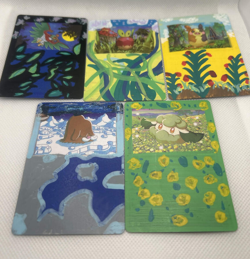 Painted Pokemon cards
