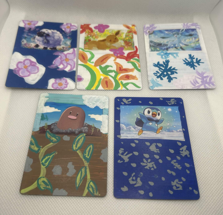 Painted Pokemon cards